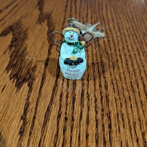 Ganz Miniature Happy Holidays Snowman Christmas Ornament with Tag